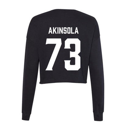 Furman - NCAA Football : Noah Akinsola - Women's Cropped Crew Fleece-1