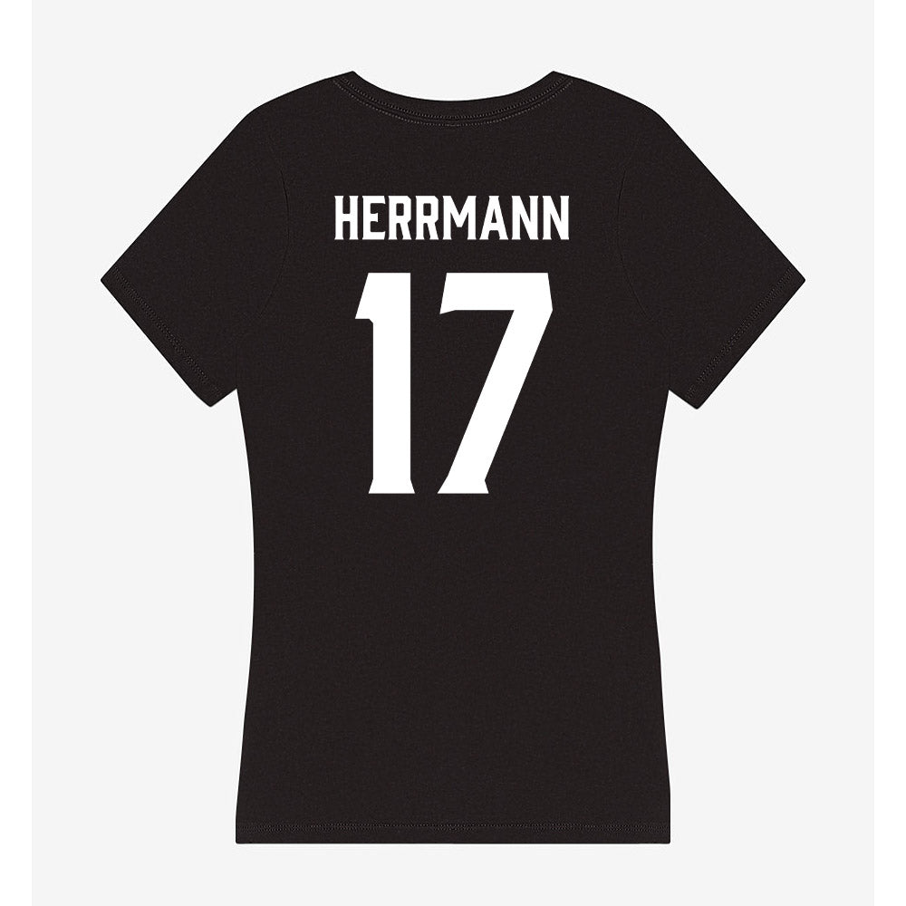 Furman - NCAA Women's Soccer : Ellie Herrmann - Women's V-Neck T-Shirt-1