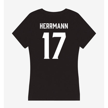 Furman - NCAA Women's Soccer : Ellie Herrmann - Women's V-Neck T-Shirt-1