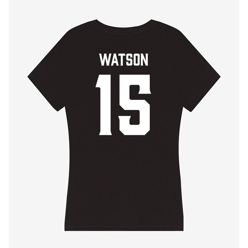 Furman - NCAA Women's Volleyball : Amber Watson - Women's V-Neck T-Shirt-1