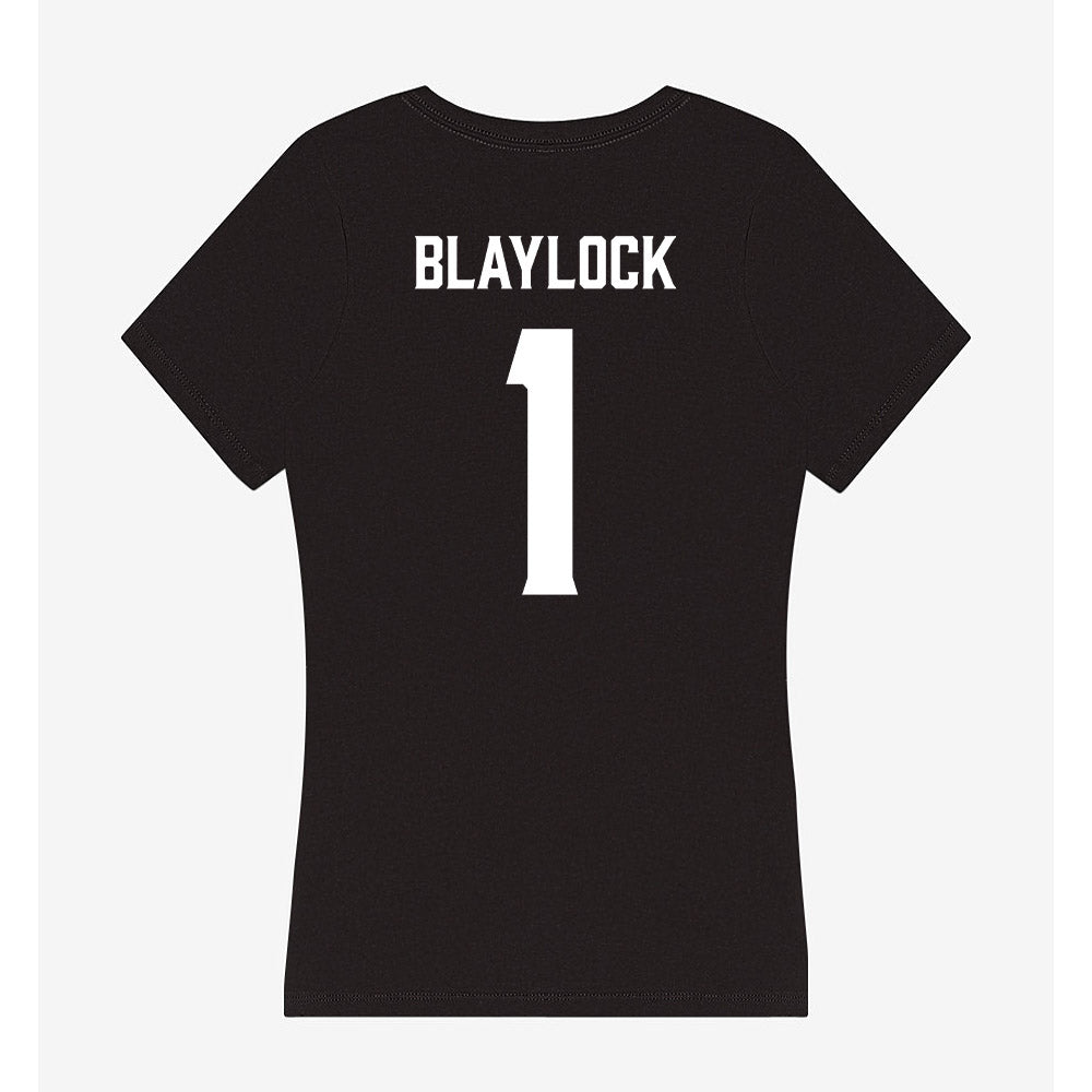 Furman - NCAA Football : Taylen Blaylock - Women's V-Neck T-Shirt-1