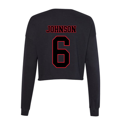 DePaul - NCAA Men's Basketball : Jonas Johnson - Women's Cropped Crew Fleece-1