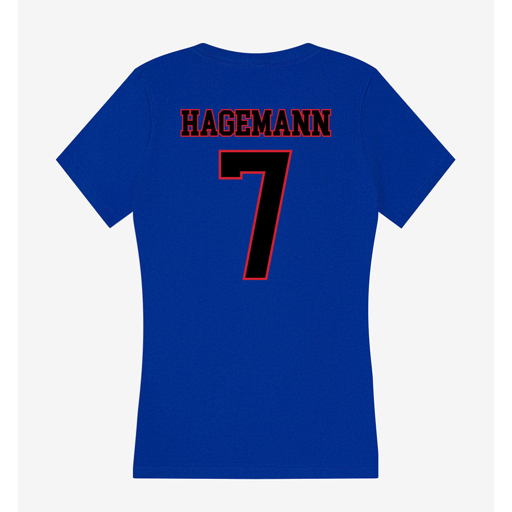 DePaul - NCAA Women's Basketball : Devin Hagemann - Women's V-Neck T-Shirt-1