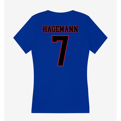 DePaul - NCAA Women's Basketball : Devin Hagemann - Women's V-Neck T-Shirt-1