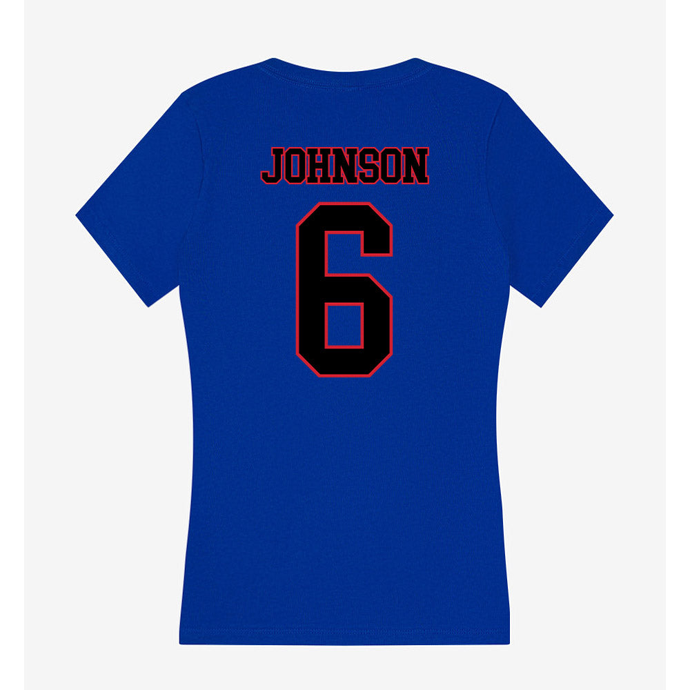 DePaul - NCAA Men's Basketball : Jonas Johnson - Women's V-Neck T-Shirt-1