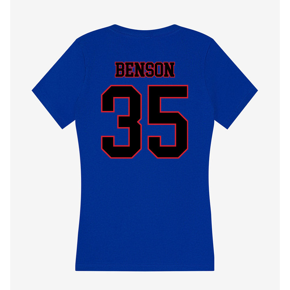 DePaul - NCAA Men's Basketball : NJ Benson - Women's V-Neck T-Shirt-1