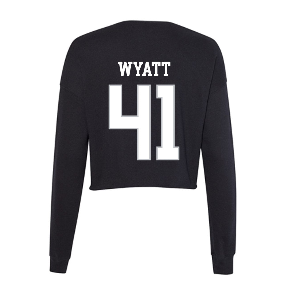 Rice - NCAA Football : Plae Wyatt - Women's Cropped Crew Fleece-1