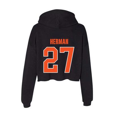 UTRGV - NCAA Football : Justin Herman - Women's Crop Fleece Hoodie-1