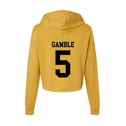 App State - NCAA Football : Zyeir Gamble - Women's Crop Fleece Hoodie-1
