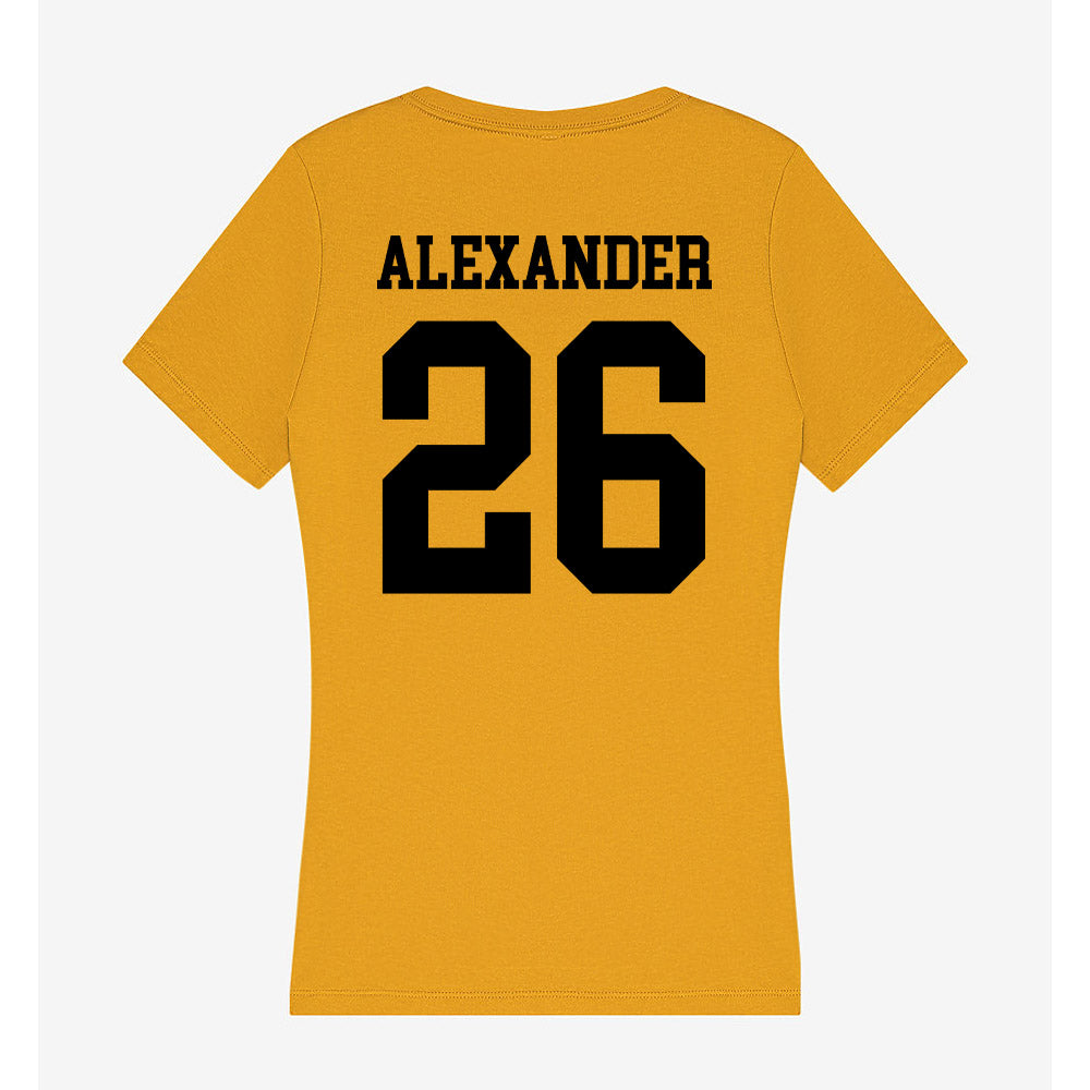 App State - NCAA Football : Khamani Alexander - Women's V-Neck T-Shirt-1