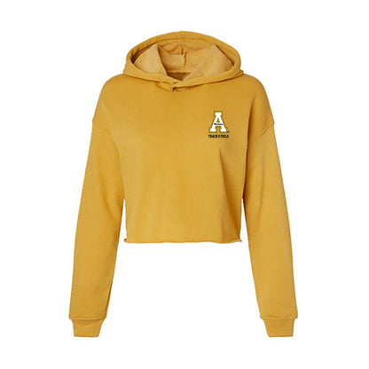 App State - NCAA Men's Track & Field : Brenden Robbins - Women's Crop Fleece Hoodie-0