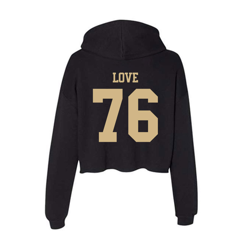 Tulsa - NCAA Football : Josh Love - Women's Crop Fleece Hoodie-1