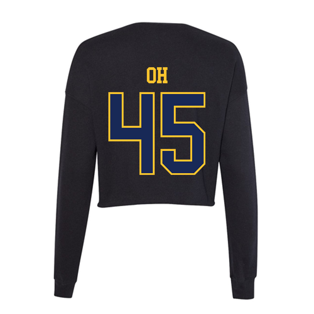 Marquette - NCAA Women's Lacrosse : Mia Oh - Women's Cropped Crew Fleece-1