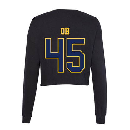 Marquette - NCAA Women's Lacrosse : Mia Oh - Women's Cropped Crew Fleece-1