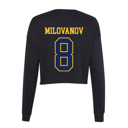 Marquette - NCAA Men's Soccer : Justin Milovanov - Women's Cropped Crew Fleece-1