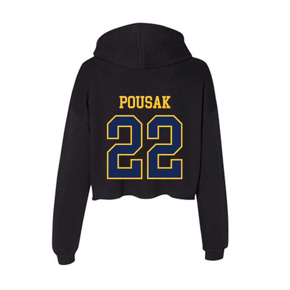 Marquette - NCAA Men's Lacrosse : Benjamin Pousak - Women's Crop Fleece Hoodie-1