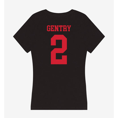 SMU - NCAA Football : Zadian Gentry - Women's V-Neck T-Shirt-1