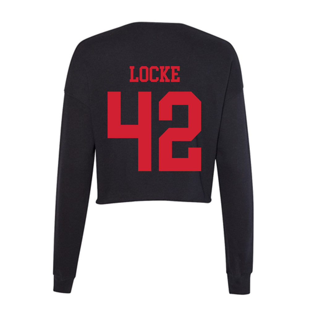 SMU - NCAA Football : Will Locke - Women's Cropped Crew Fleece-1