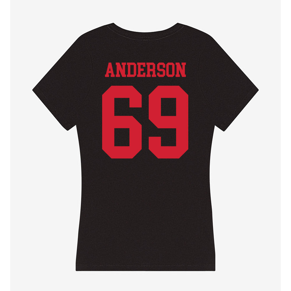 SMU - NCAA Football : Nate Anderson - Women's V-Neck T-Shirt-1