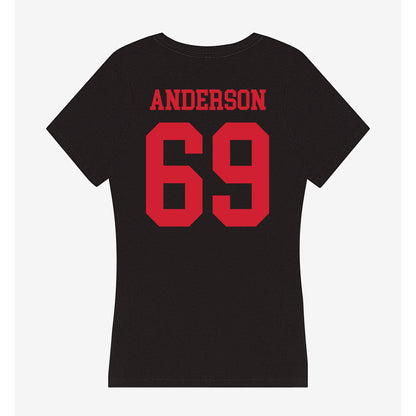 SMU - NCAA Football : Nate Anderson - Women's V-Neck T-Shirt-1