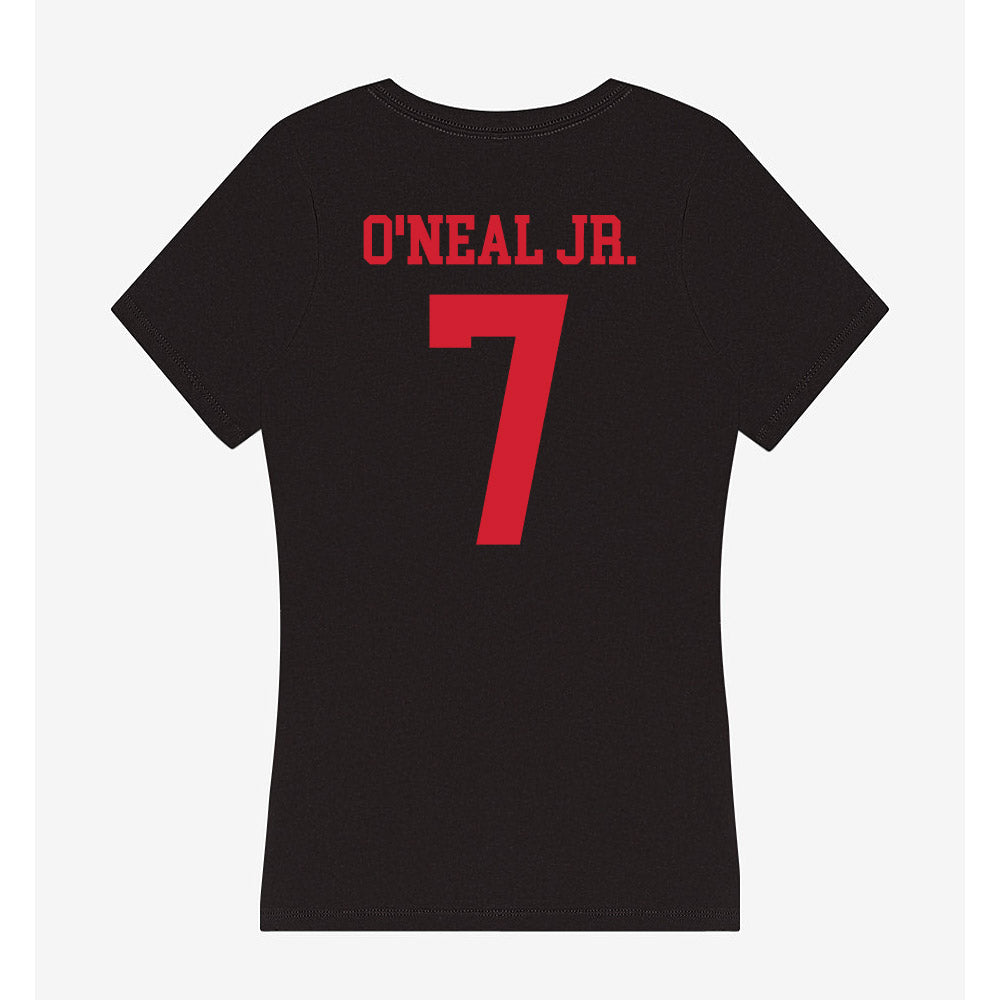 SMU - NCAA Men's Basketball : Jermaine O'Neal Jr. - Women's V-Neck T-Shirt-1
