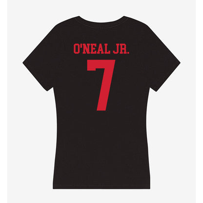 SMU - NCAA Men's Basketball : Jermaine O'Neal Jr. - Women's V-Neck T-Shirt-1