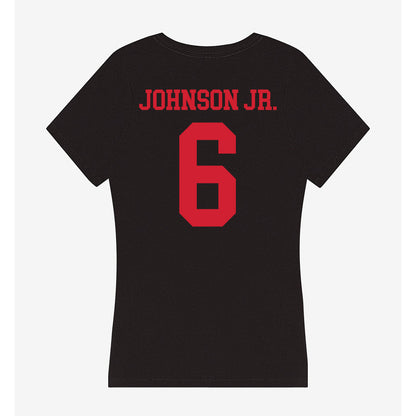 SMU - NCAA Football : Chris Johnson Jr. - Women's V-Neck T-Shirt-1