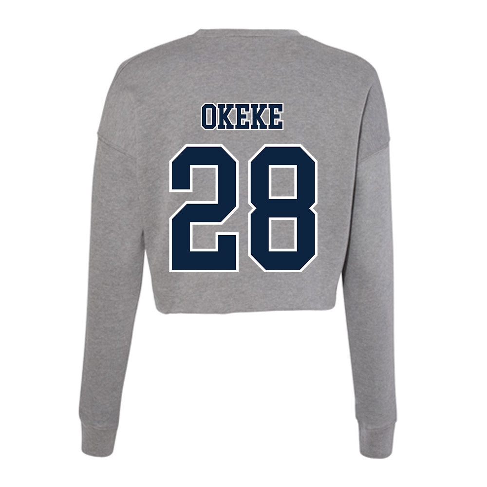 Xavier - NCAA Men's Soccer : Ekene Okeke - Women's Cropped Crew Fleece-1