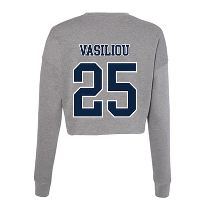 Xavier - NCAA Baseball : Evan Vasiliou - Women's Cropped Crew Fleece-1