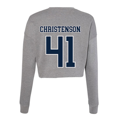 Xavier - NCAA Baseball : Carter Christenson - Women's Cropped Crew Fleece-1