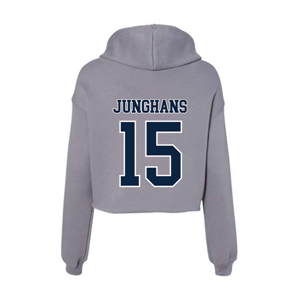 Xavier - NCAA Baseball : Alex Junghans - Women's Crop Fleece Hoodie-1