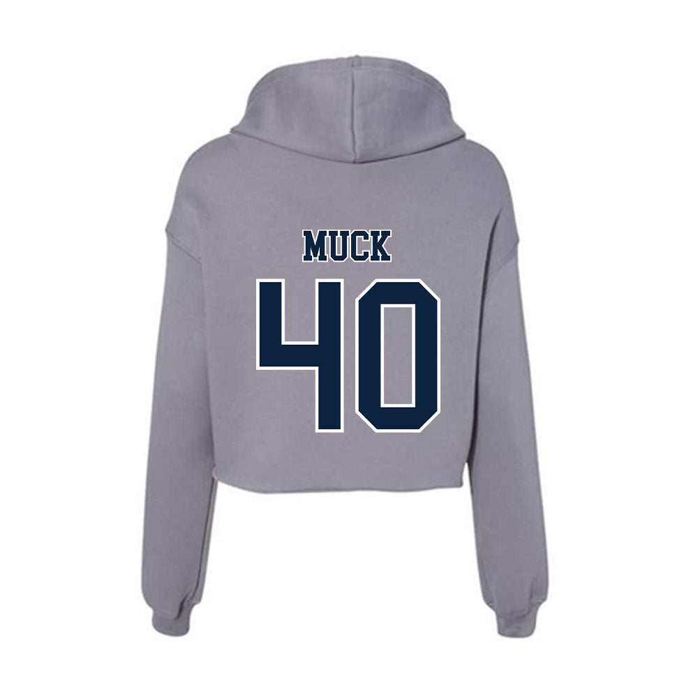 Xavier - NCAA Baseball : Karter Muck - Women's Crop Fleece Hoodie-1