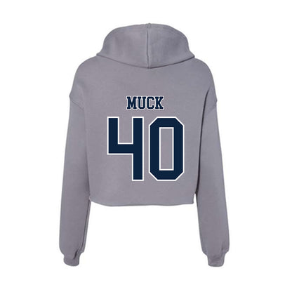 Xavier - NCAA Baseball : Karter Muck - Women's Crop Fleece Hoodie-1