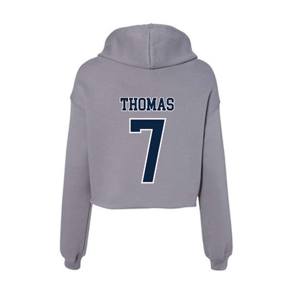 Xavier - NCAA Baseball : Tanner Thomas - Women's Crop Fleece Hoodie-1