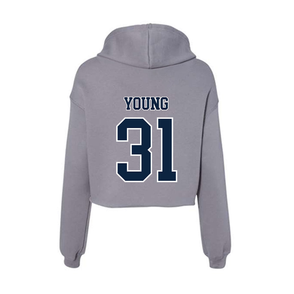Xavier - NCAA Baseball : Joey Young - Women's Crop Fleece Hoodie-1