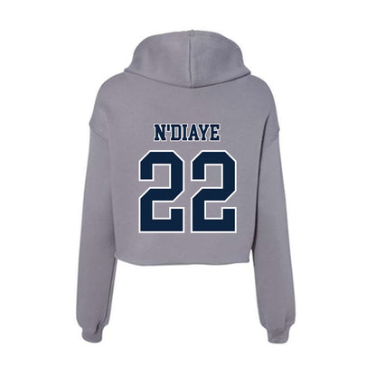 Xavier - NCAA Men's Basketball : Pape N'Diaye - Women's Crop Fleece Hoodie-1