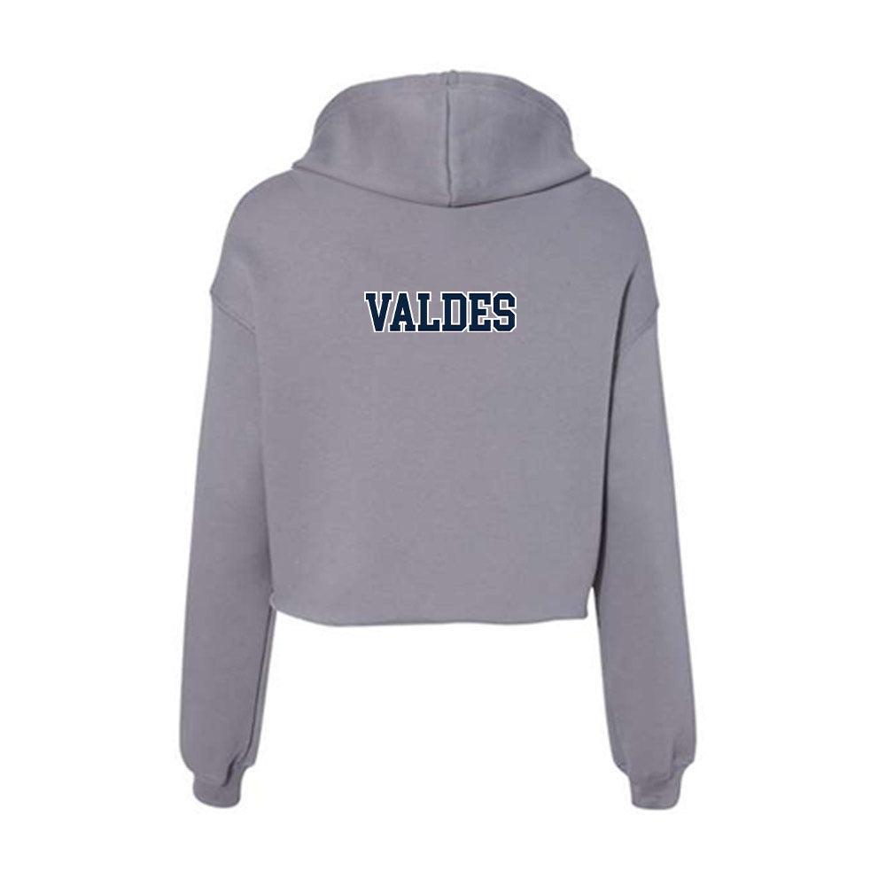 Xavier - NCAA Men's Swimming & Diving : Diego Valdes - Women's Crop Fleece Hoodie-1