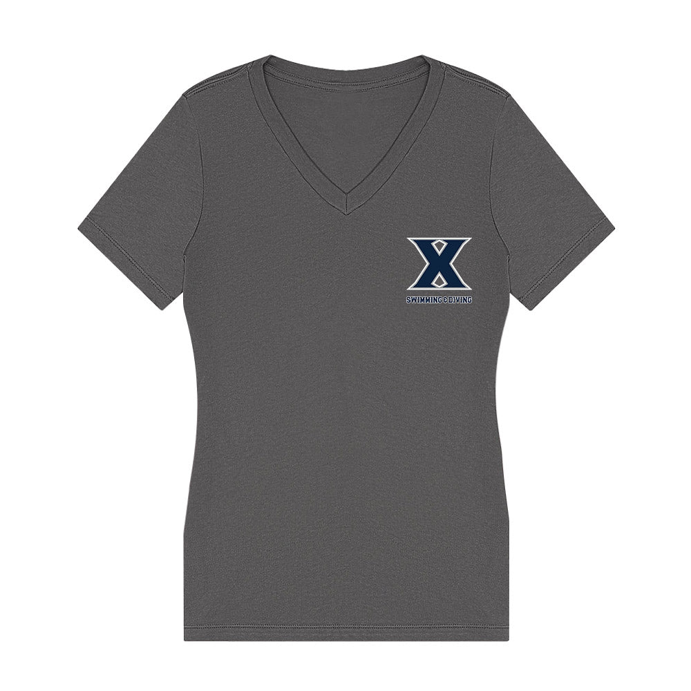 Xavier - NCAA Men's Swimming & Diving : Truman Brun - Women's V-Neck T-Shirt-0
