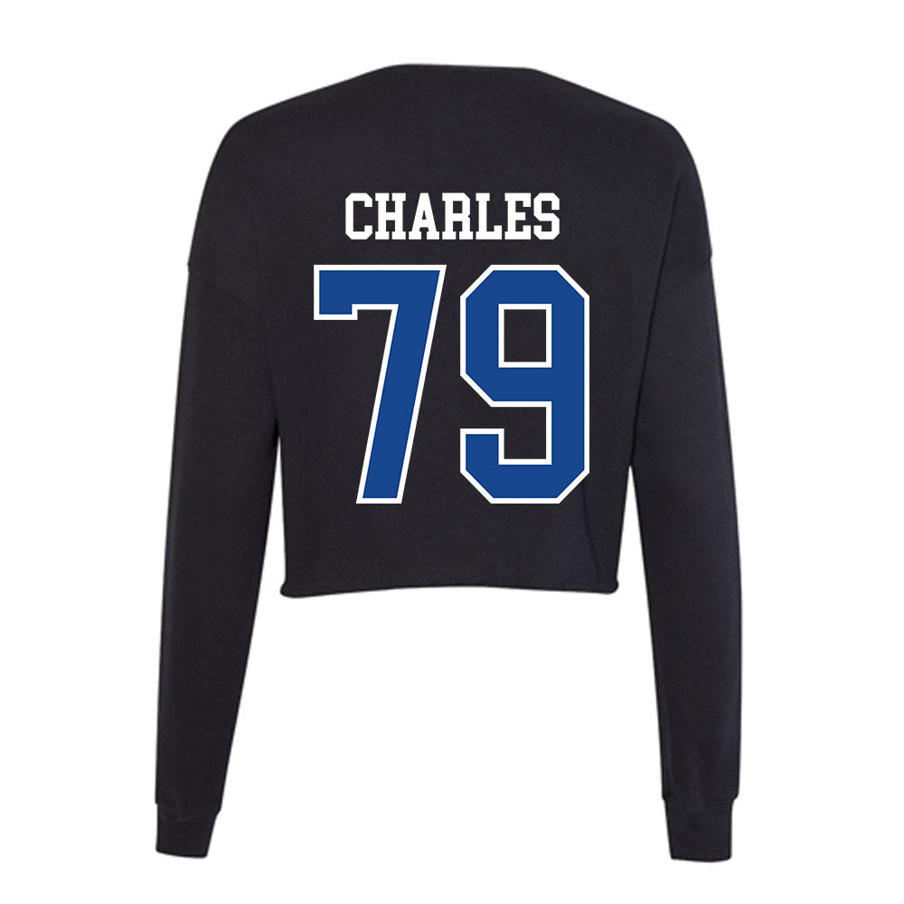 Georgia State - NCAA Football : Ethan Charles - Women's Cropped Crew Fleece-1