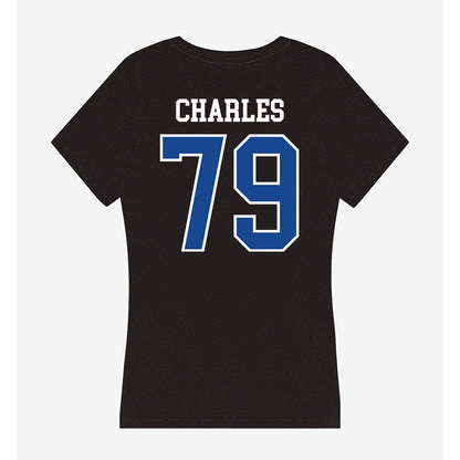 Georgia State - NCAA Football : Ethan Charles - Women's V-Neck T-Shirt-1