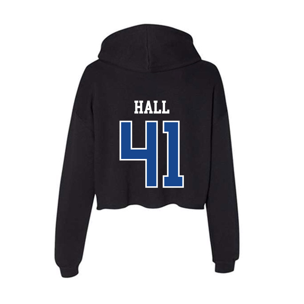Georgia State - NCAA Football : Jayven Hall - Women's Crop Fleece Hoodie-1