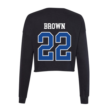 Georgia State - NCAA Men's Basketball : Malachi Brown - Women's Cropped Crew Fleece-1