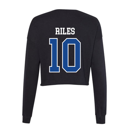 Georgia State - NCAA Football : DJ Riles - Women's Cropped Crew Fleece-1