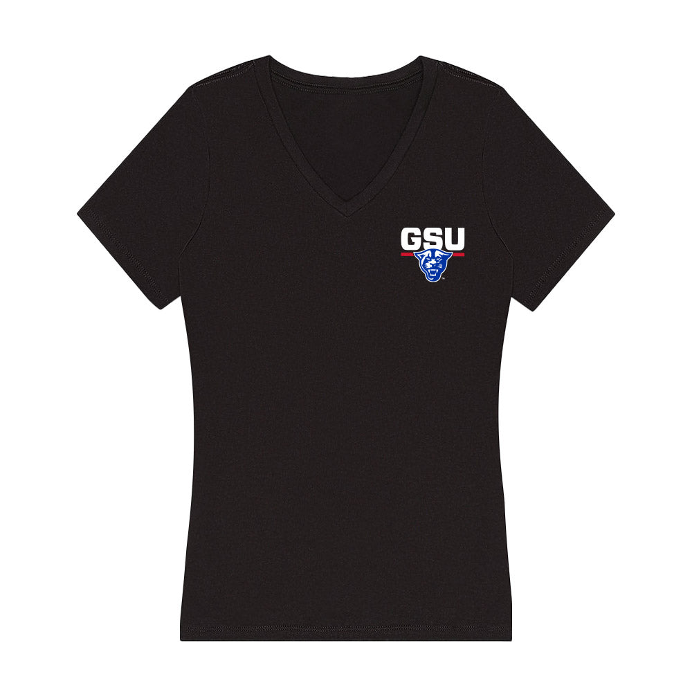 Georgia State - NCAA Football : Djay Braswell - Women's V-Neck T-Shirt-0