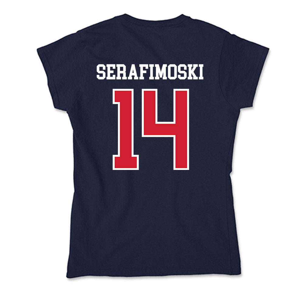 Robert Morris - NCAA Men's Basketball : Vasilije Serafimoski - Soft Style Women’s T-Shirt-1