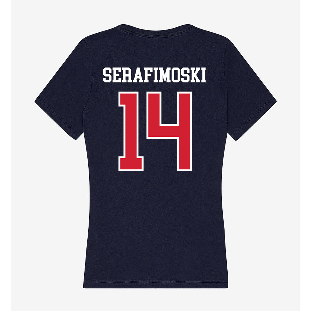Robert Morris - NCAA Men's Basketball : Vasilije Serafimoski - Women's V-Neck T-Shirt-1