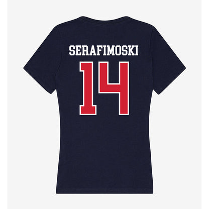 Robert Morris - NCAA Men's Basketball : Vasilije Serafimoski - Women's V-Neck T-Shirt-1