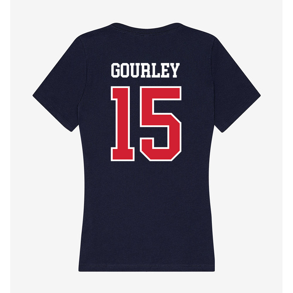 Robert Morris - NCAA Men's Ice Hockey : Connor Gourley - Women's V-Neck T-Shirt-1