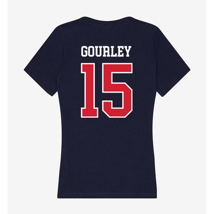 Robert Morris - NCAA Men's Ice Hockey : Connor Gourley - Women's V-Neck T-Shirt-1