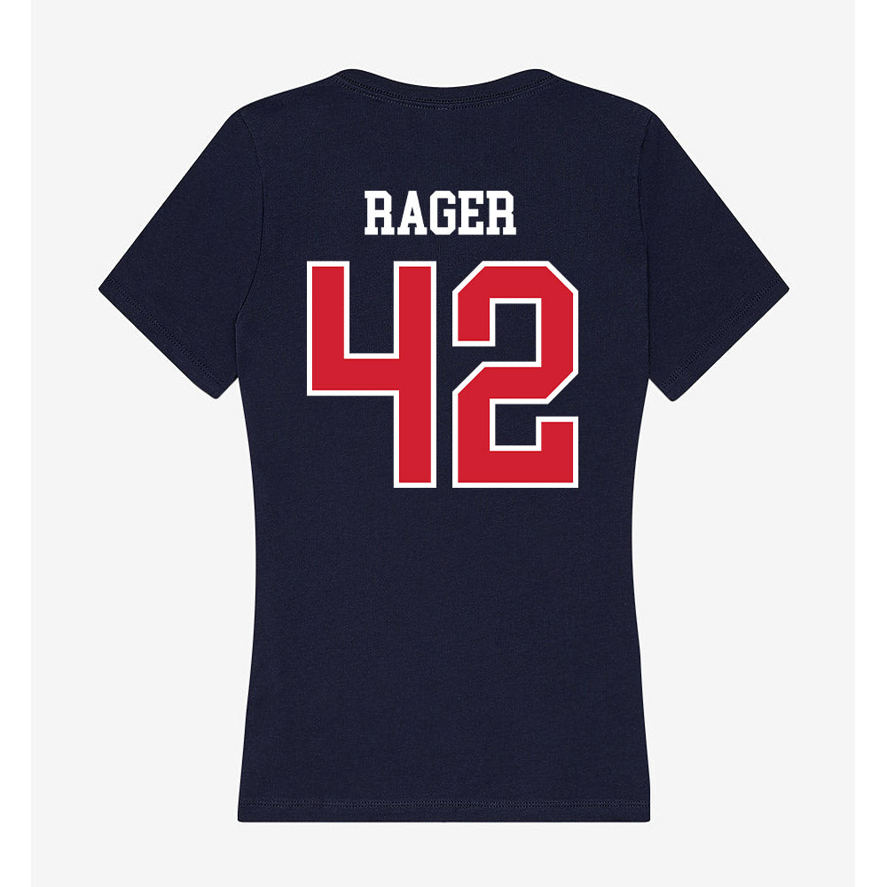 Robert Morris - NCAA Football : Carson Rager - Women's V-Neck T-Shirt-1